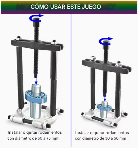 PowerExtract - Extractor de engranajes y separador de rodamientos de 16 piezas