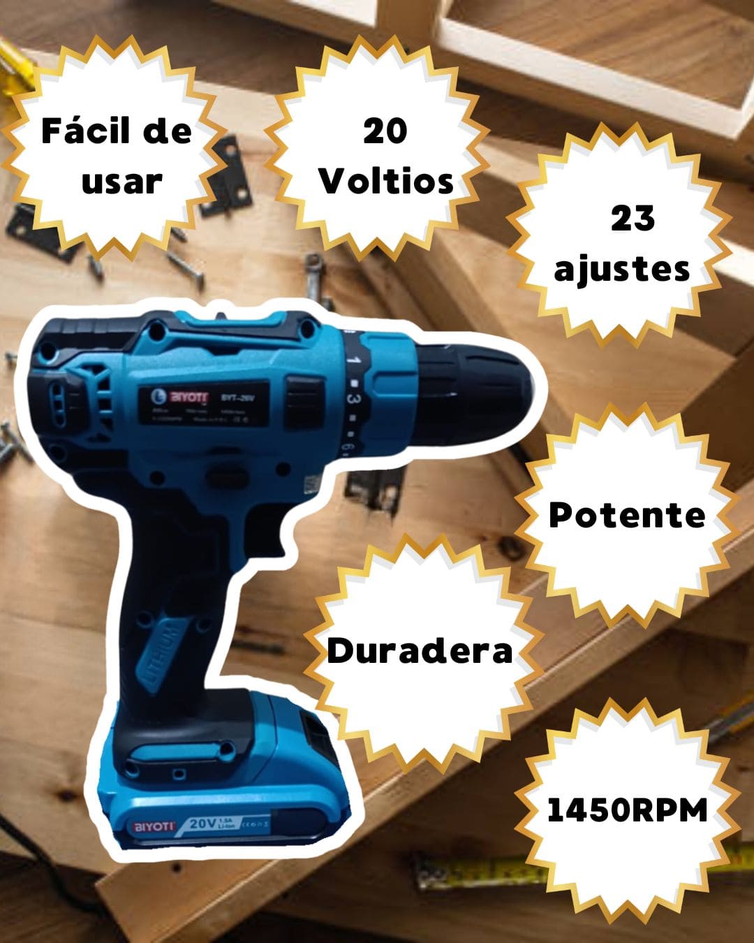 TALADRO Y DESTORNILLADOR INALAMBRICO DOBLE BATERIA