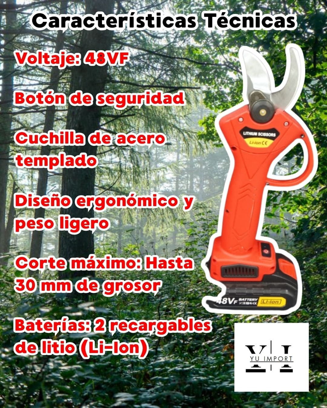 TIJERA DE PODAR INALAMBRICA 48VF