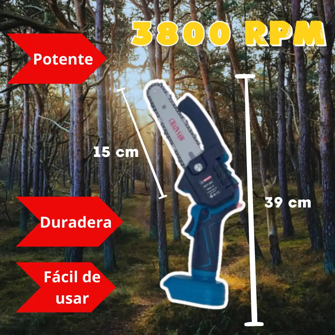 MOTOSIERRA PORTATIL 6 PULGADAS - BIYOTI -  2 BATERIAS