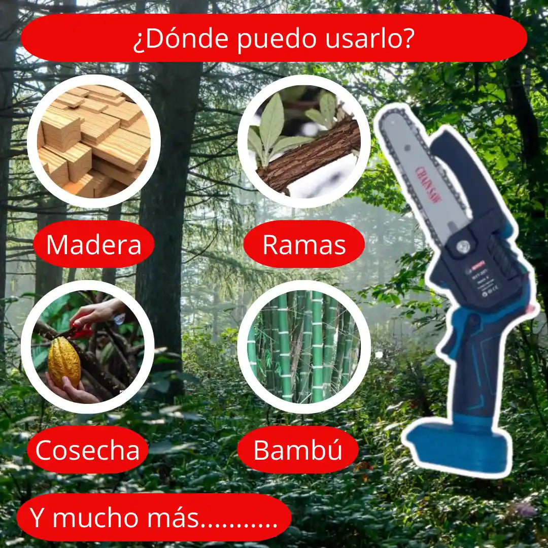 MOTOSIERRA PORTATIL 6 PULGADAS - BIYOTI -  2 BATERIAS